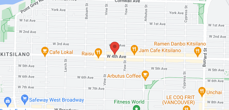 map of 323 2255 W 4TH AVENUE